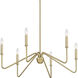 Kennedy 6 Light 29.75 inch Brushed Champagne Bronze Chandelier Ceiling Light in No Shade